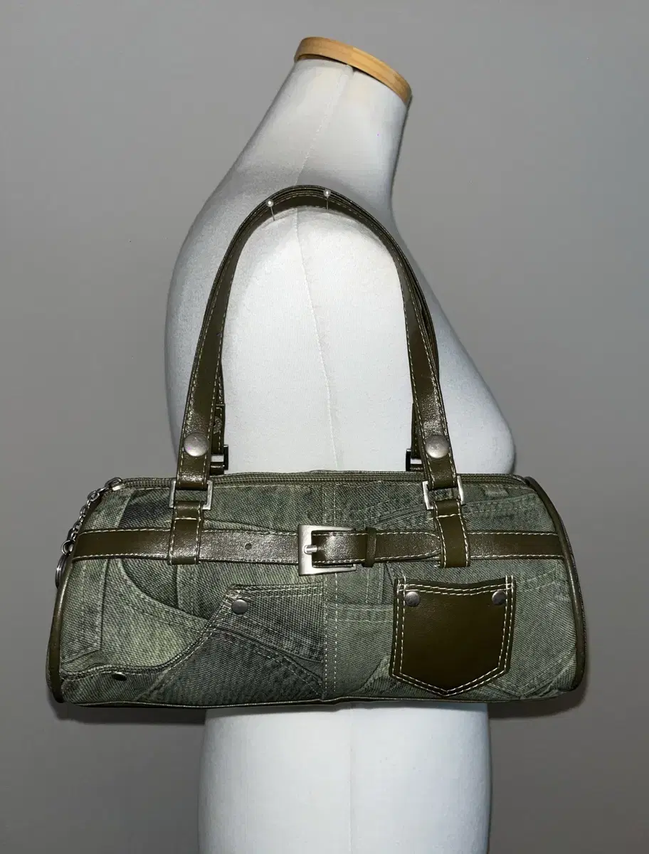 Vintage jeans khaki shoulder bag